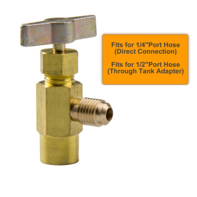 A/C Tank Adapter Can Tap 1/2'' ACME Female to 1/4'' SAE Male Kit Gold Color NEW