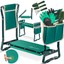 KESSER® 2-in-1 XXL Kniebank voor tuinieren bekleed zitkussen EVA-schuimkussen tuinkruk inklapbaar incl. 2 x gereedschapstas tuinbank 60 x 50 x 27 cm tot 150 kg, Antraciet/Orange