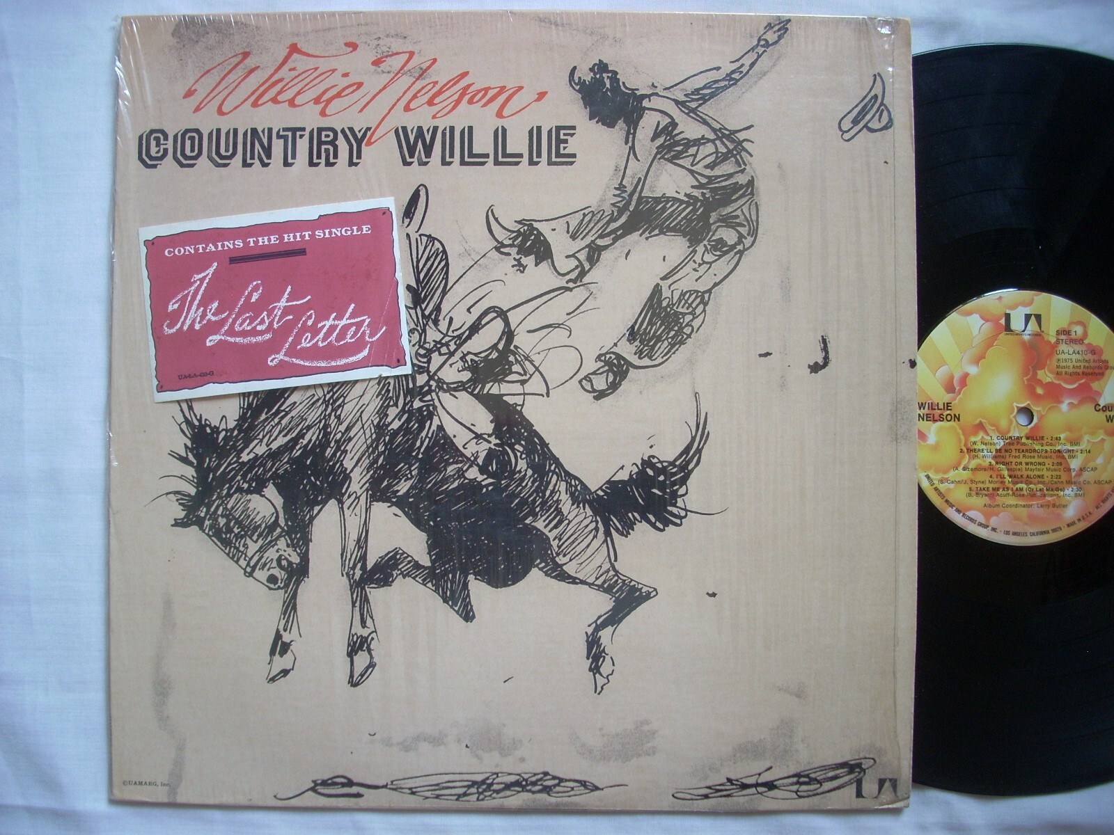 WILLIE NELSON "Country Willie" 1975 United Artists SHRINK with Hype Sticker NM-
