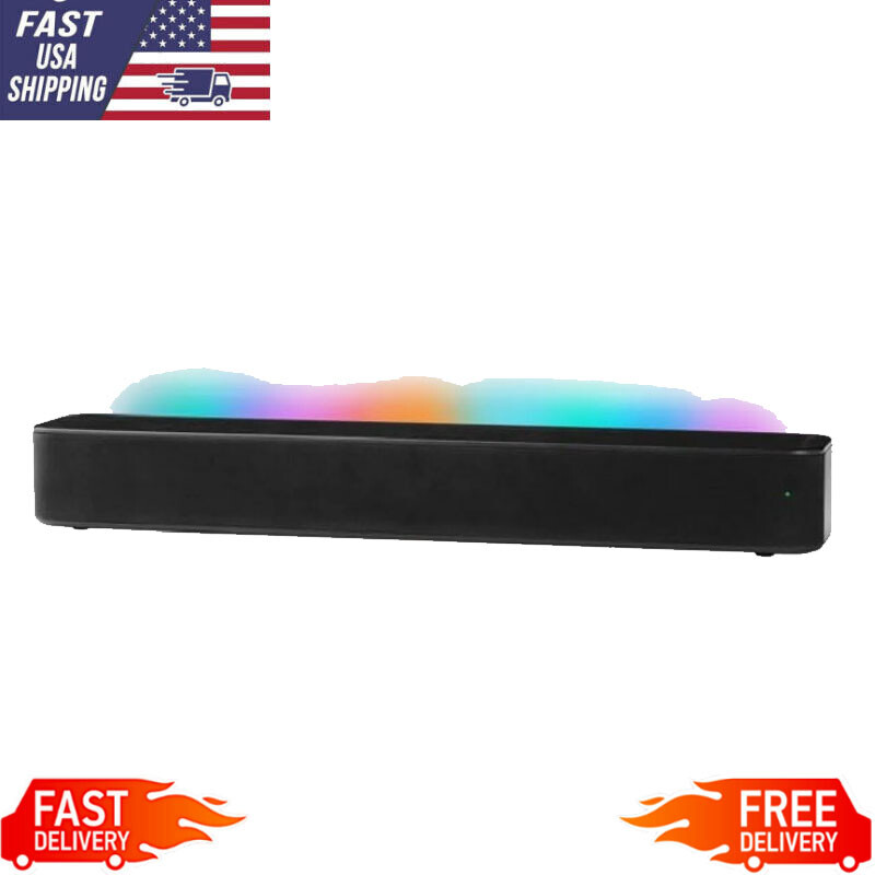 Bluetooth Soundbar W/2 Speakers Multicolor LED Lighting AUX & USB Home Audio TV-image