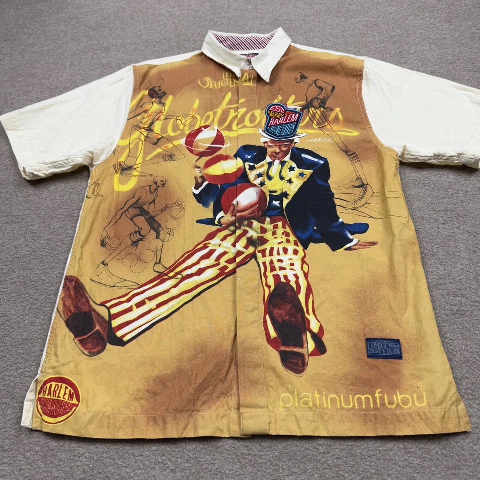 Camisa Vintage Fubu Platinum YOUTH Multicolor Grande 16/18 Harlem Globetrotters Foto 3 de 4