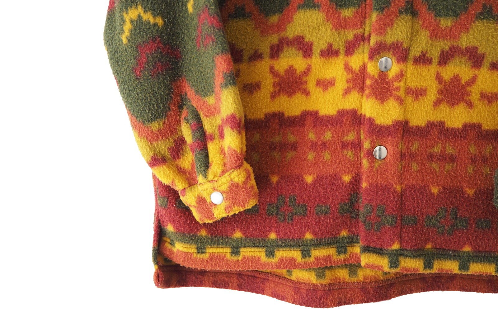Vintage FLEECE Shirt Kids Sweater Button Up Abstract pattern ski jumper image 4