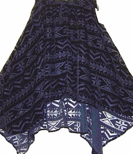 NWT DENIM & SUPPLY RALPH LAUREN BLACK VELVET & CHIFFON HI-LOW LINED SKIRT size L - Picture 4 of 10