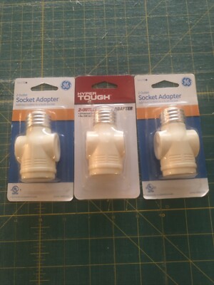 GE 2 Outlet Socket Adapter Plus 1 Hyper Tough 2-outlet Socket Adapter New In Pkg
