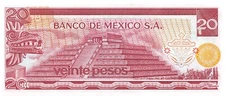 Mexico  20  Pesos  18.7.1973  Series AM  Prefix  M  Circulated Banknote MPCH