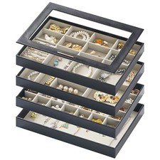 Large Jewelry Organizers and Storage Box , 4 Layers Stackable Jewelry Organiz...
