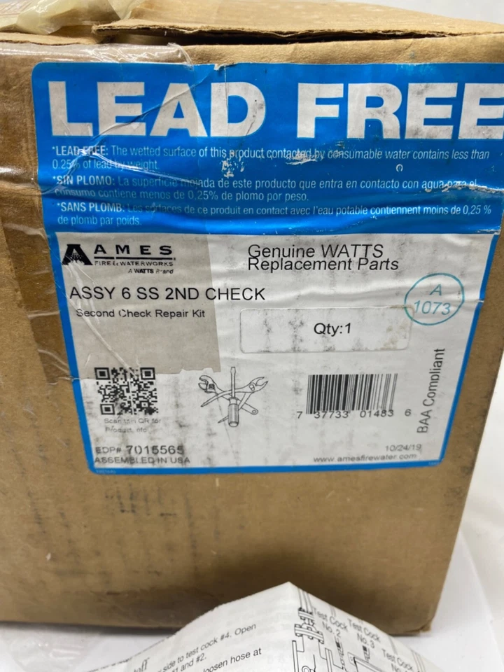 Marca Ames A Watt, kit de reparación ASSY 6 SS 2ª comprobación, EDP#7015565, DRP#1466888 Foto 3 de 4