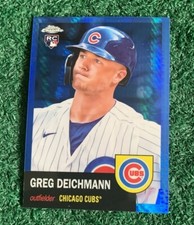 GREG DEICHMANN - 2022 TOPPS CHROME PLATINUM BLUE PRISM PARALLEL ROOKIE CARD #112. rookie card picture