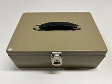 Vtg. MMF Industries Cash Metal Lock Box, with 2 keys 11"W x 7.75"D x 4"H