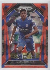 2020-21 Panini Prizm Premier League Retail Red Ice Prizm James Justin #131 07o4