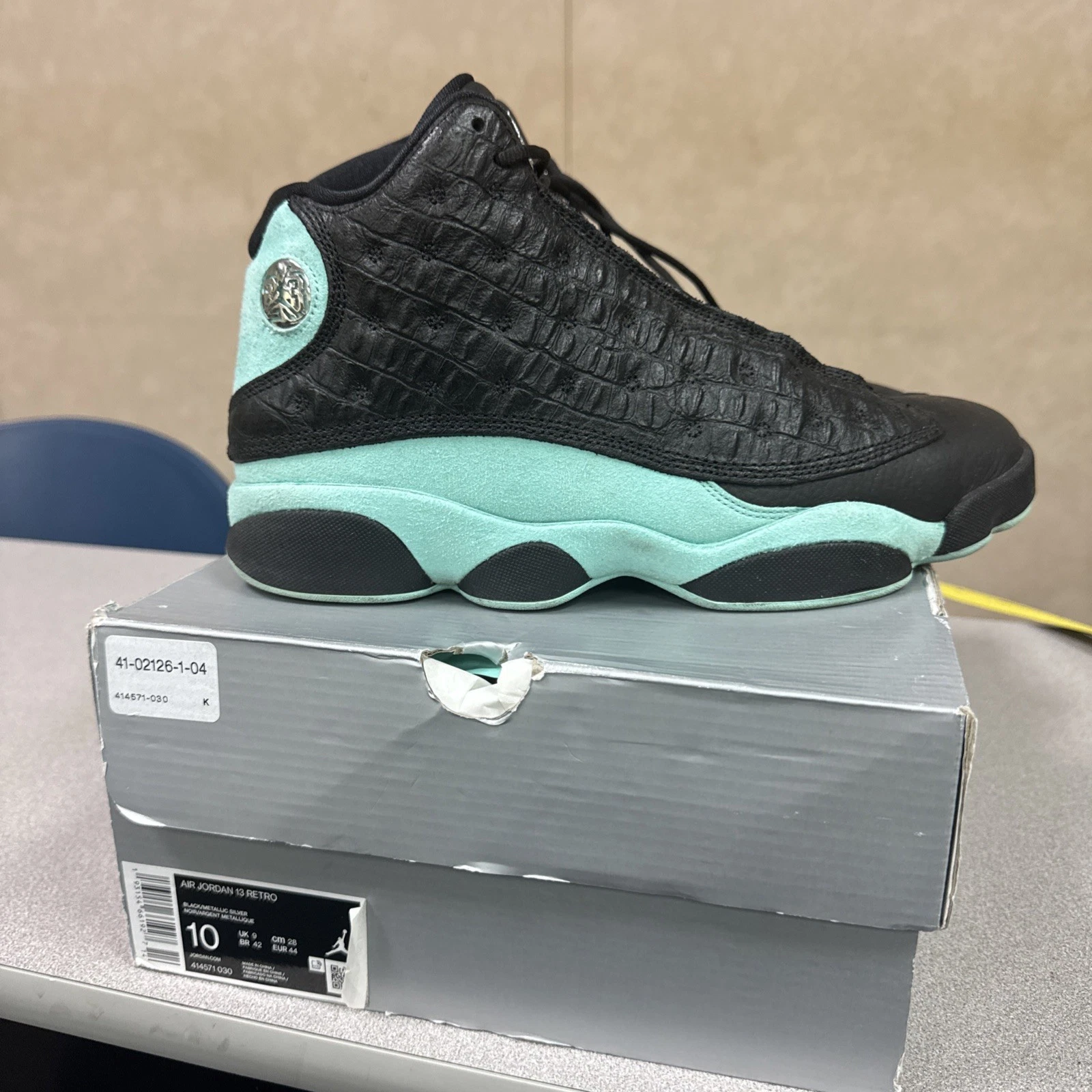 2019 Nike Air Jordan 13 Retro 414571 030 Island Green US Size 10 Leather W/Box