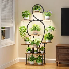 POZILAN Plant Stand Indoor with Grow Light - 9 Tiered 63" Tall Indoor Plant Shel