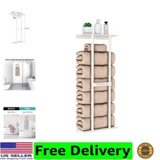 Wall Towel Rack for Rolled Towels, Towel Storage for Small Bathroom Can Holds...