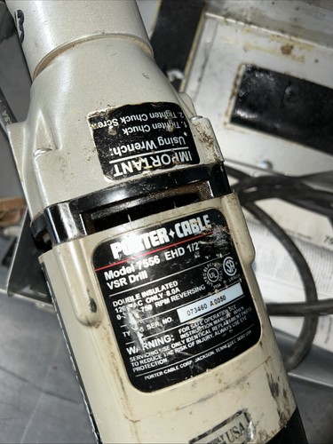 PORTER CABLE 7556 EHD 1/2 VSR DRILL Angle 8 AMP Variable Speed Excellent In Case