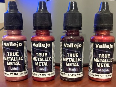 Vallejo  True Metallic Metal RUBY RED 4 Shading Color Bottles Set