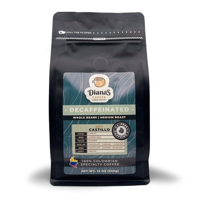 Diana's Coffee | Original Specialty | Decaffeinated | Whole Bean | 12 oz (340g)