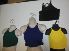 Cotton Spandex Dance Crisscross Halter Camisole crop top nude lined