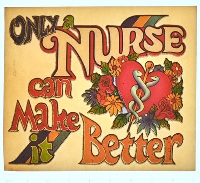 Original VINTAGE 1970s Heat Transfer | Only a Nurse Can Make It Better Heart