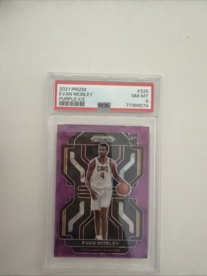 2021-22 Panini Prizm Evan Mobley #325 Purple Ice Prizm /149 (RC) PSA 8
