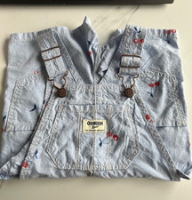 OshKosh B  Gosh Overalls Shortalls Baby/Kid Size 2T Light Blue W/Red Cherries NWT