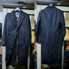 1970s vintage Superfine Pure Wool classic black morning Frock tail coat 38R