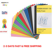 Embroidery Foam EVA Sheets 3D Puffy 9x6 Inch Assorted Colors for Crafts and