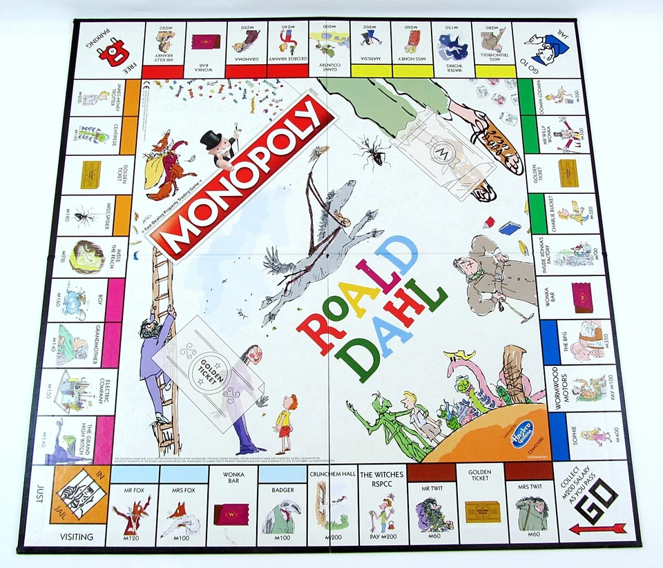 Roald Dahl Monopoly Family Board Game Hasbro Winning Moves 2018 100% Complete - Image 3 of 4