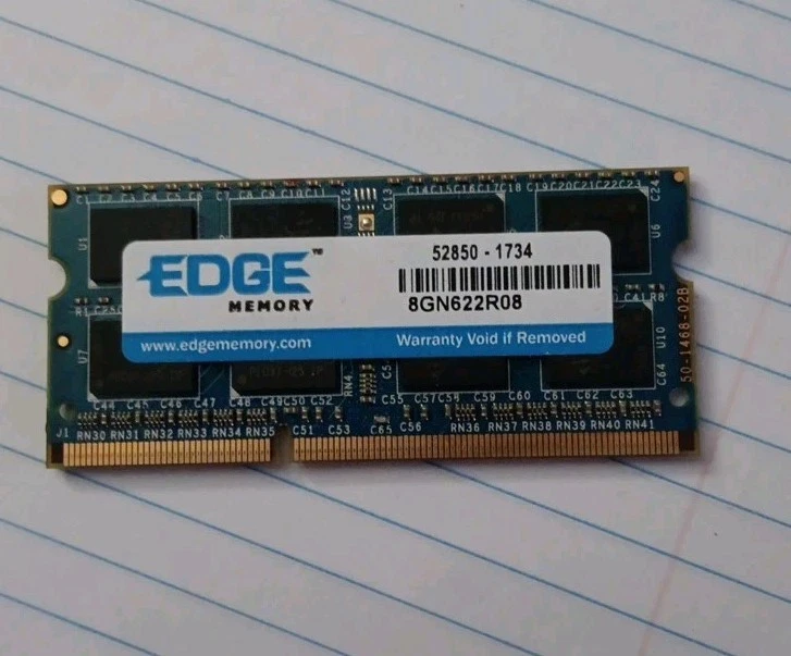 8GN622R08LW Edge Memory 8GB PC3-12800 DDR3-1600MHz CL11 204-Pin SoDimm 1.35V - Image 2 of 4