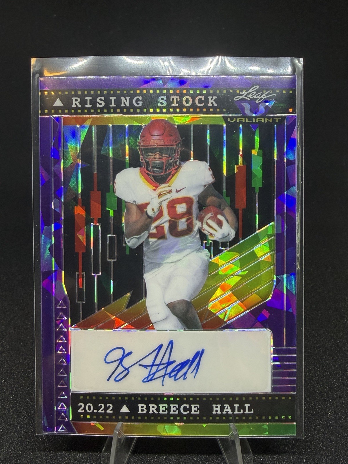 Breece Hall Leaf Valiant Rising Stock Autographs #RSBH1 Purple