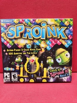 Vintage iWin / Cosmi Game ''Sproink'' 100 Levels Color Match Game PC CD-ROM 2009 !