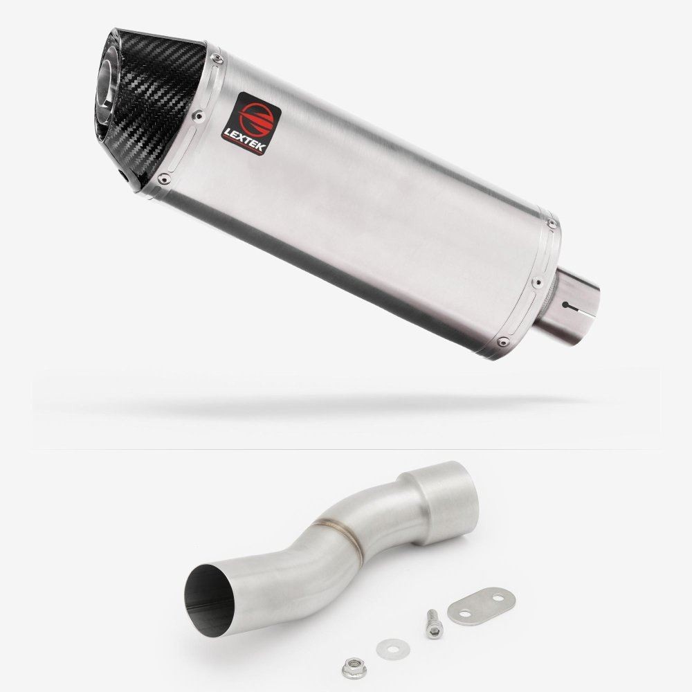 Lextek RP2 Oval Exhaust 300mm with Link Pipe for Ducati Monster 1200 (14-19)