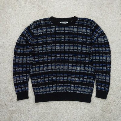 Alfred Dunner Pullover Damen Large Petite Blue Lurex Metallic Retro 90s Strick Top