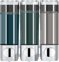Seifenspender Wandbefestigung 3 Kammern 300Ml FüR Dusche Shampoo Duschgel Silber