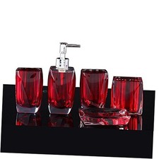 5 Piece Bathroom Accessory Set Resin Soap Dish, Soap Dispenser, Toothbrush