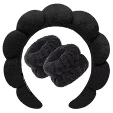 3Pcs Wash Face Headband for Women Sponge Headbands Wrist Strap Makeup Bubble Sof