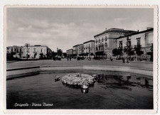 A4 CARTOLINA  FOGGIA CERIGNOLA PIAZZA DUOMO VIAGGIATA 1955