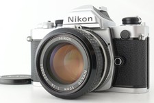 Excellent condition Nikon FM Silver 35mm SLR Film Camera with Ai 50mm f1.4 Lens