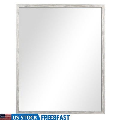 Modern Wall Mirror Rectangular Plastic Frame Champagne Crackle Finish Home Decor