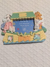 Noah's Ark Colorful Hand Painted Picture Frame 3 1/2 X 5 Nursery Ocean Animals.