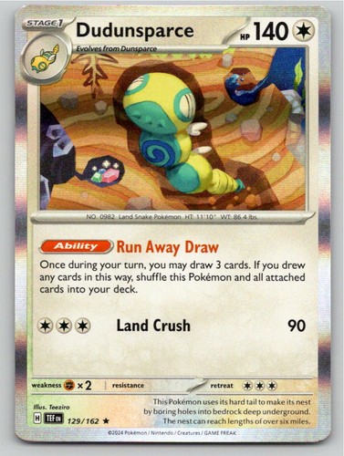 2024 POKEMON DUDUNSPARCE TEMPORAL FORCES 129/162 HOLO RARE NM A9678 FREE S&H