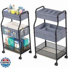3-Tier Baby Diaper Caddy Organizer and Storage Cart, Mobile Metal