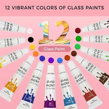 Comprehensive Convenient Resilient Versatile 12-Color Stained Glass Painting Kit