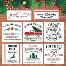 Newmemo Large Christmas Stencils for Painting on Wood Reusable Holiday Xmas 1
