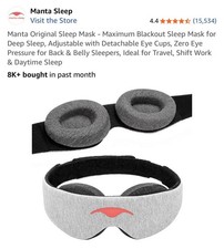 Manta Original Sleep Mask - Maximum Blackout Sleep Mask for Deep Sleep