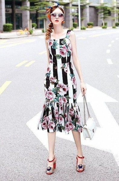 Women Dolce & Gabbana Dress Multicolor Silk 36 #3CW4