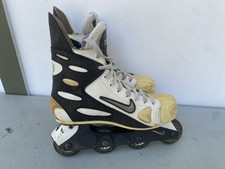 Vintage Nike Zoom Air Hockey Inline Skates Mens 11 Roller Blades Black White VTG