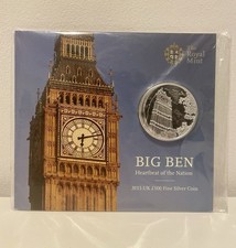 2015 Big Ben £100 Coin Fine Silver 999 Brilliant Uncirculated Sealed Royal Mint