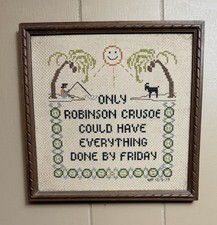 Framed Cross Stitch Picture