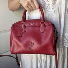 COACH PEANUTS Limited Edition Snoopy Mini Bennett Satchel Classic Red Rare