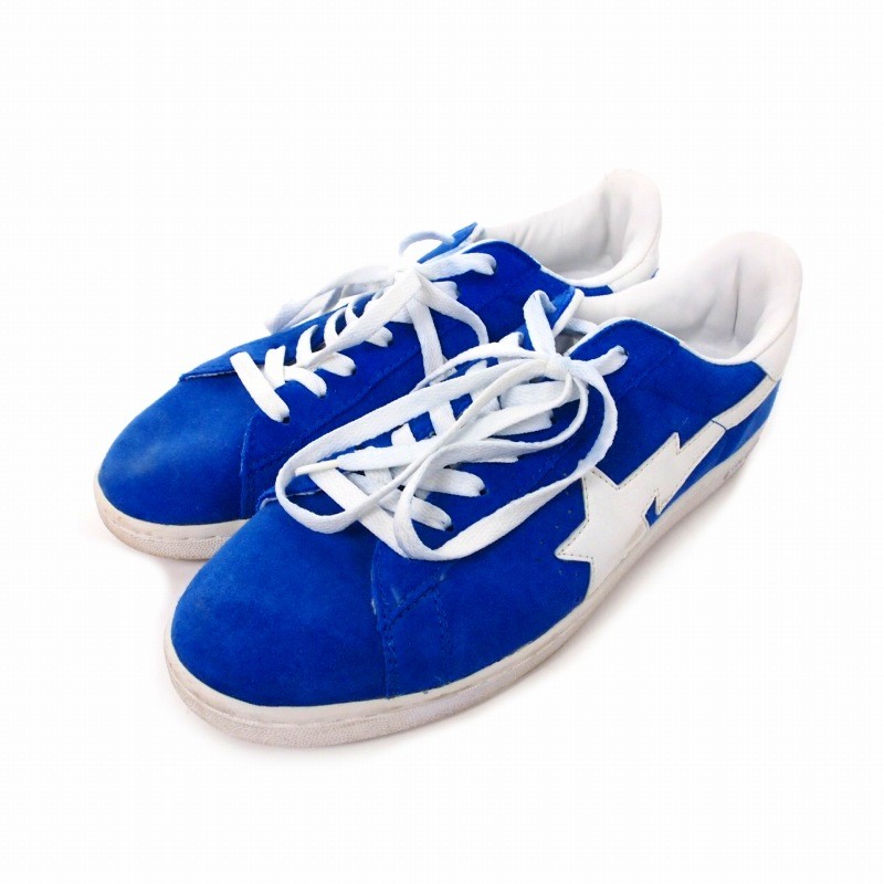 A BATHING APE Suede Sneakers US95 Blue/White Used thumbnail 3